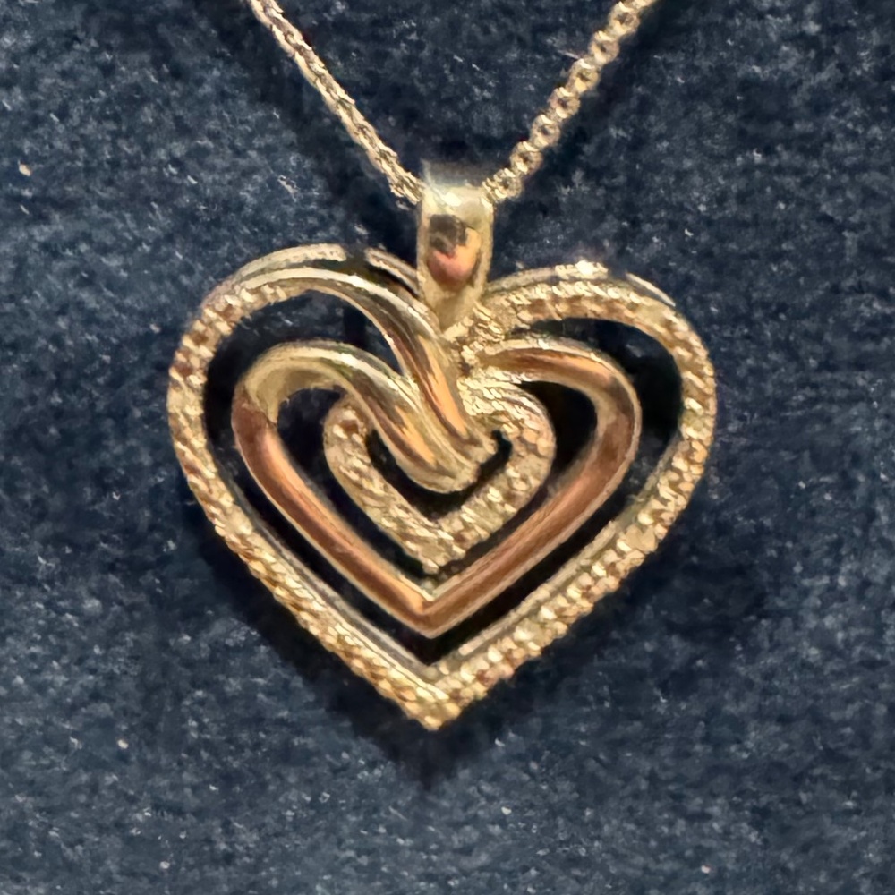 Bridge Diamond Triple Heart 18" Pendant Necklace - Picture 7 of 10